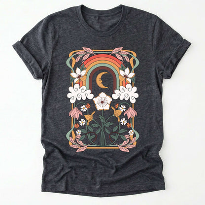 Rainbow Floral Nouveau Classic T-Shirt