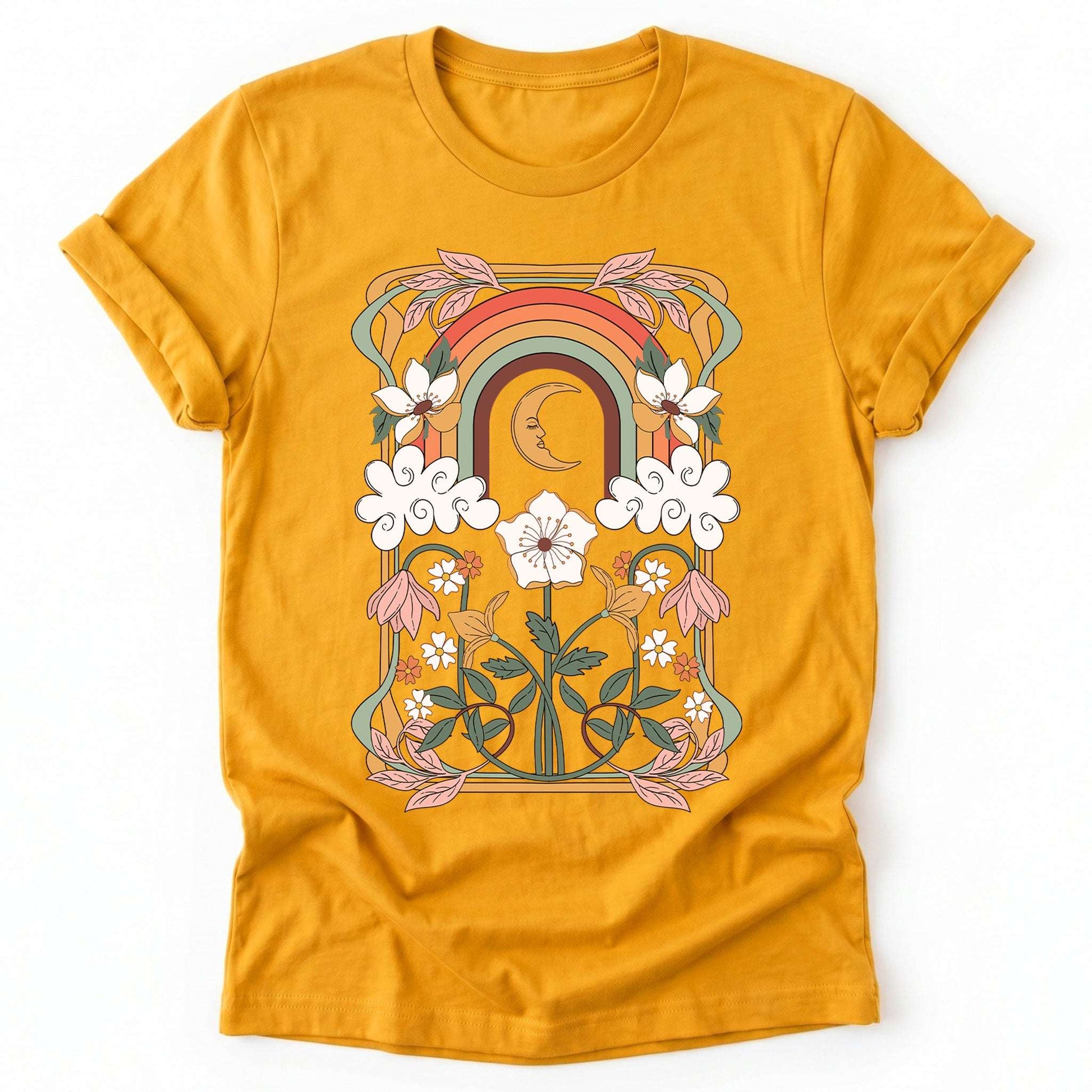 Rainbow Floral Nouveau Classic T-Shirt