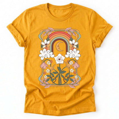 Rainbow Floral Nouveau Classic T-Shirt