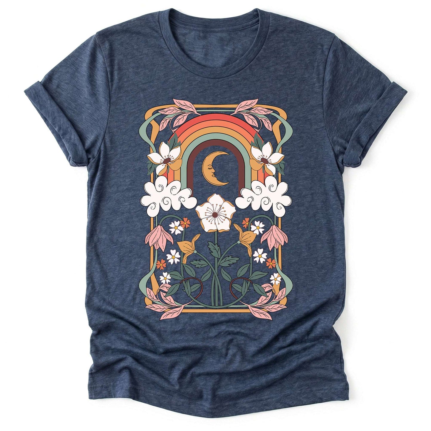 Rainbow Floral Nouveau Classic T-Shirt