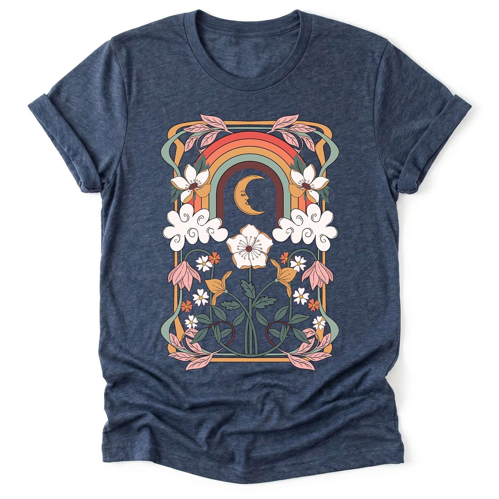 Rainbow Floral Nouveau Classic T-Shirt