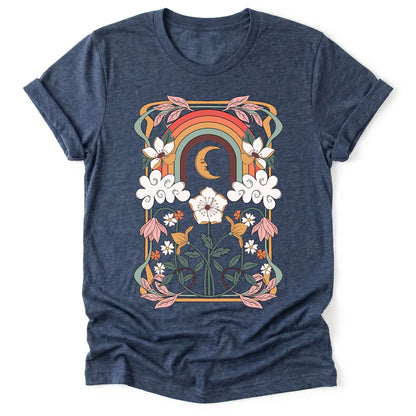 Rainbow Floral Nouveau Classic T-Shirt