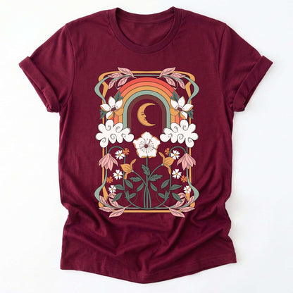 Rainbow Floral Nouveau Classic T-Shirt