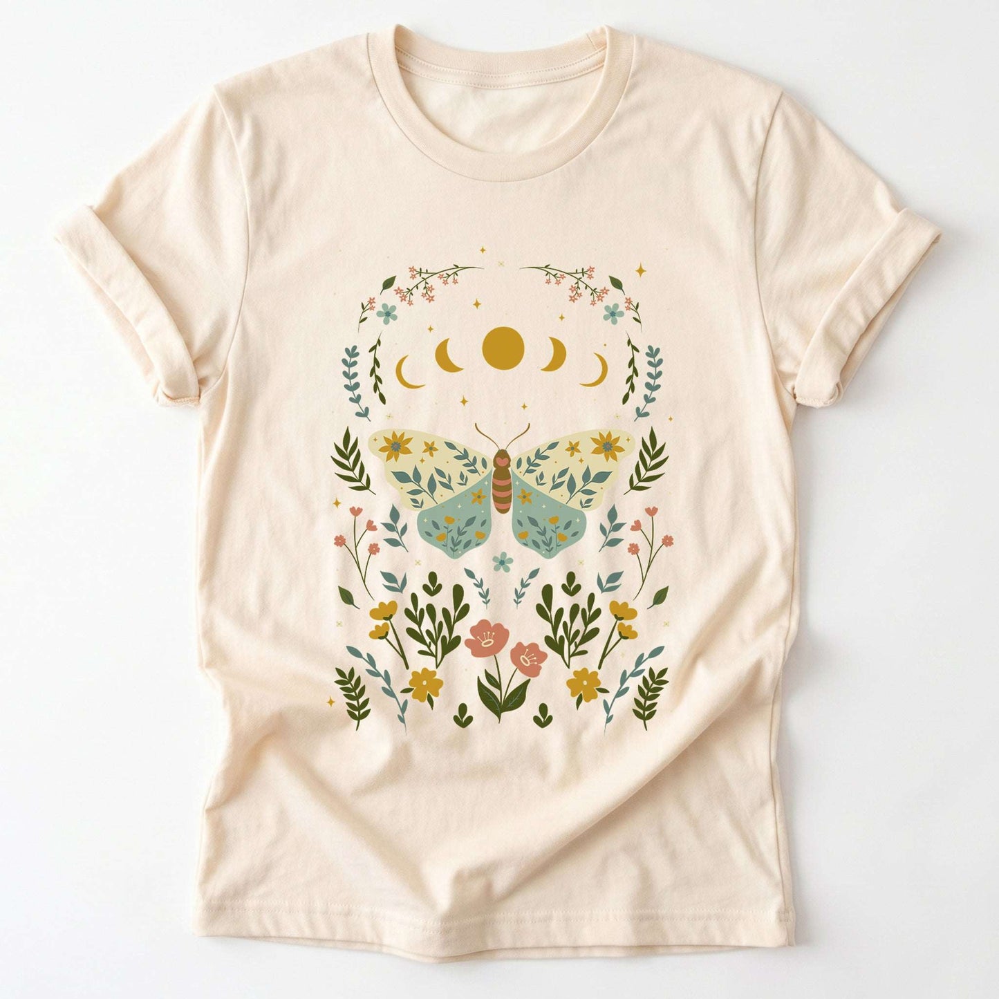 Boho Floral Butterfly Classic T-Shirt