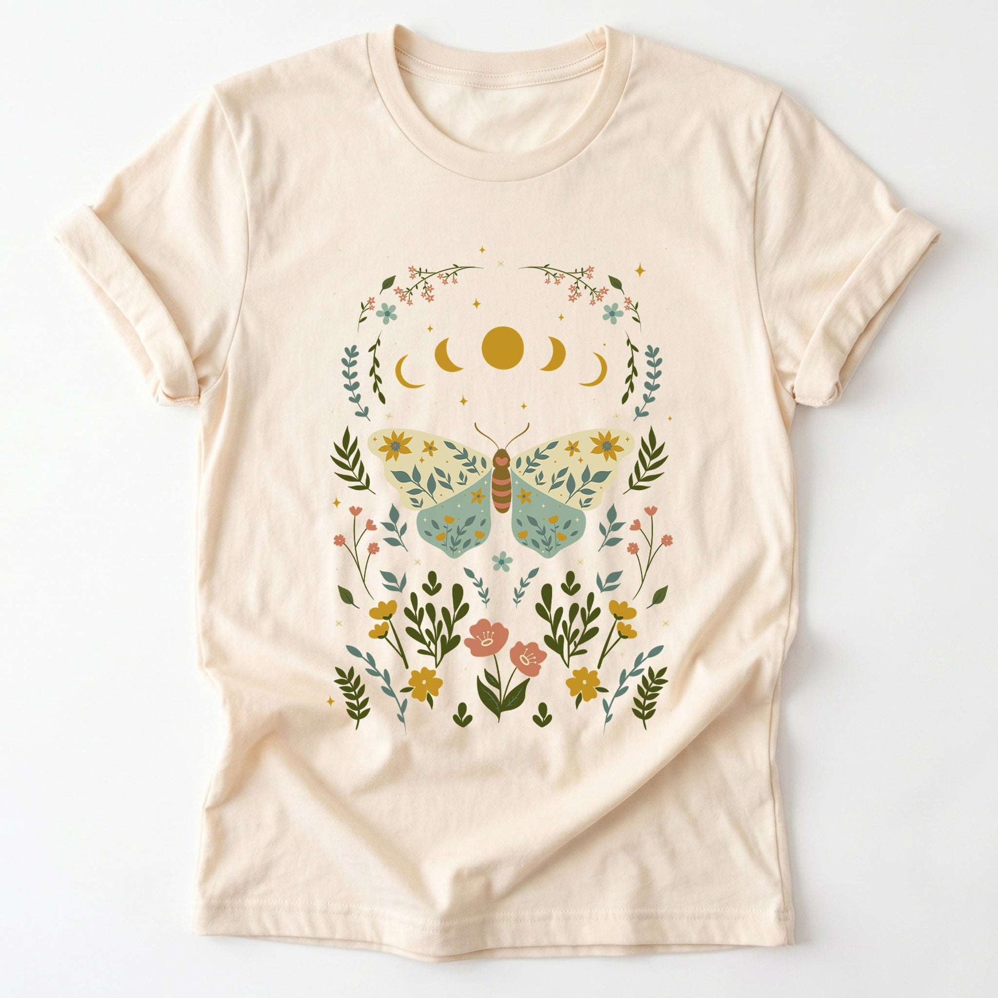 Boho Floral Butterfly Classic T-Shirt