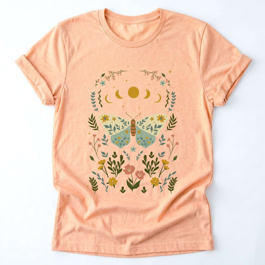 Boho Floral Butterfly Classic T-Shirt