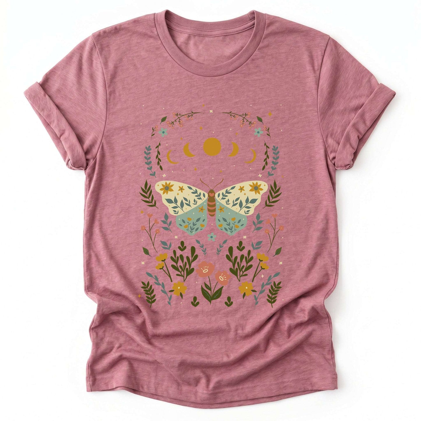 Boho Floral Butterfly Classic T-Shirt