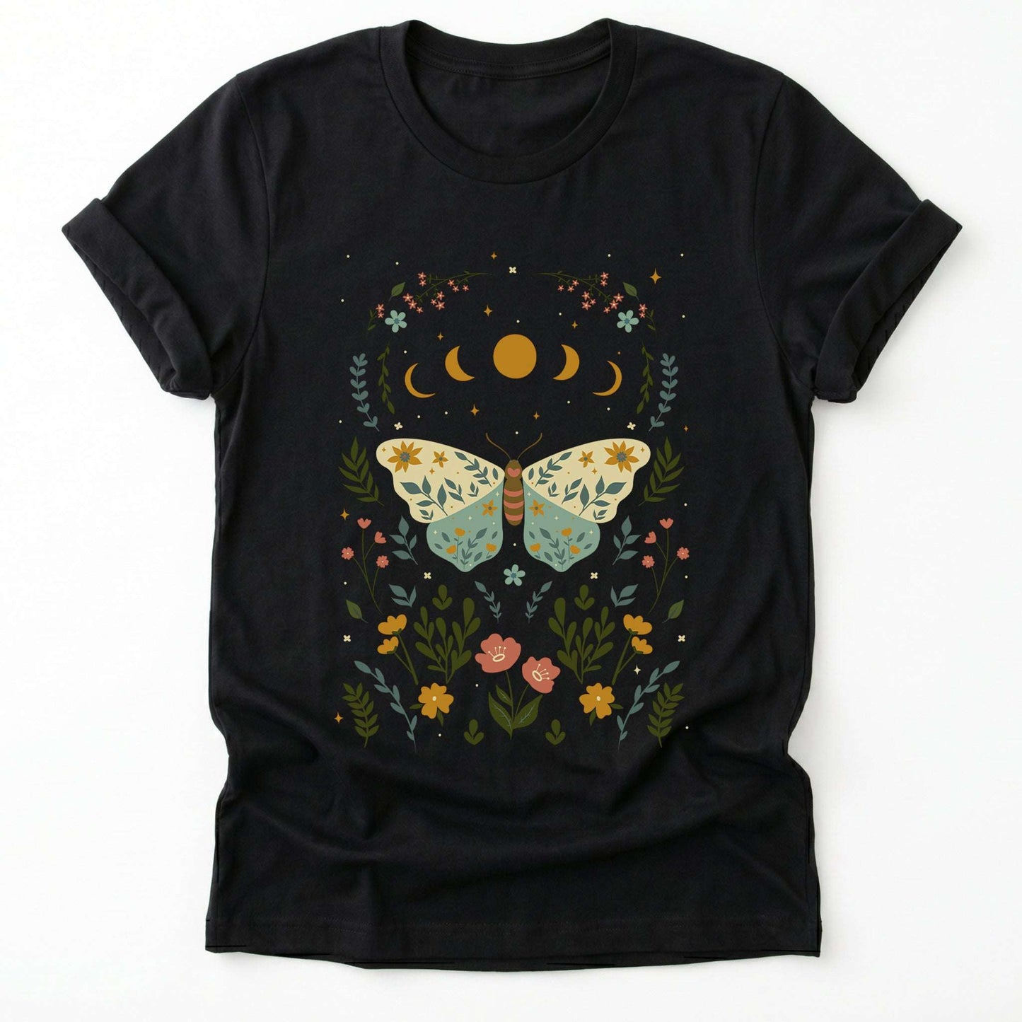 Boho Floral Butterfly Classic T-Shirt