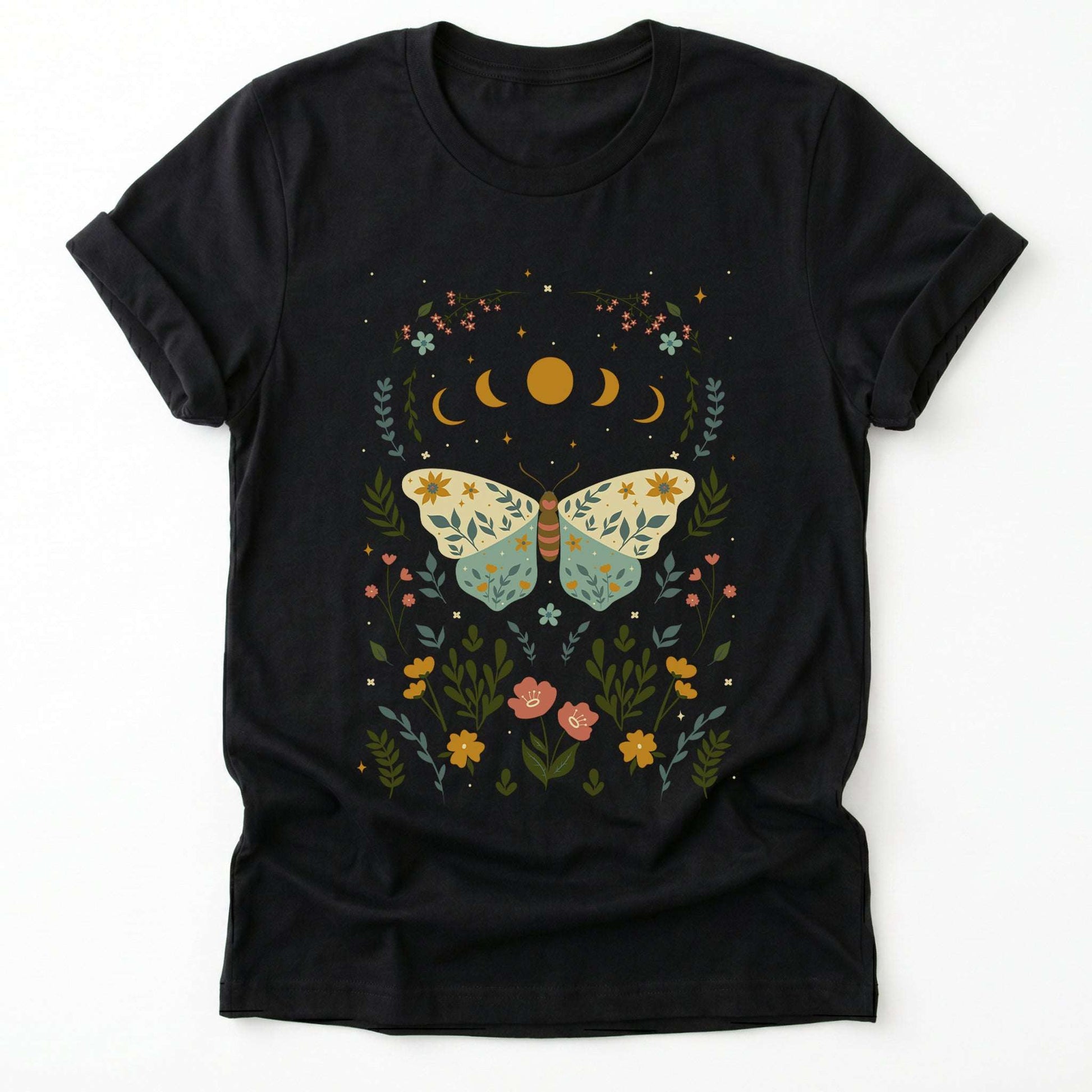 Boho Floral Butterfly Classic T-Shirt