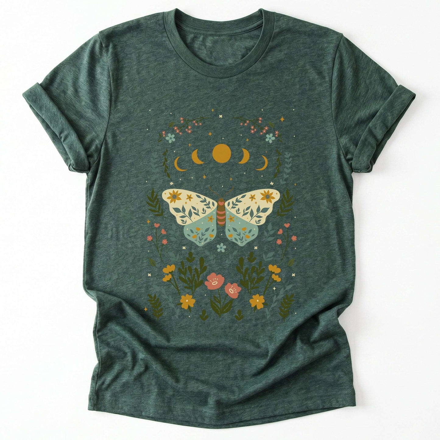 Boho Floral Butterfly Classic T-Shirt