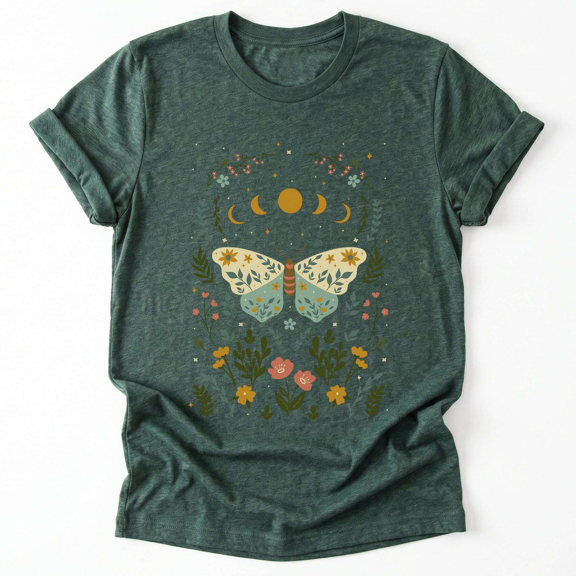 Boho Floral Butterfly Classic T-Shirt