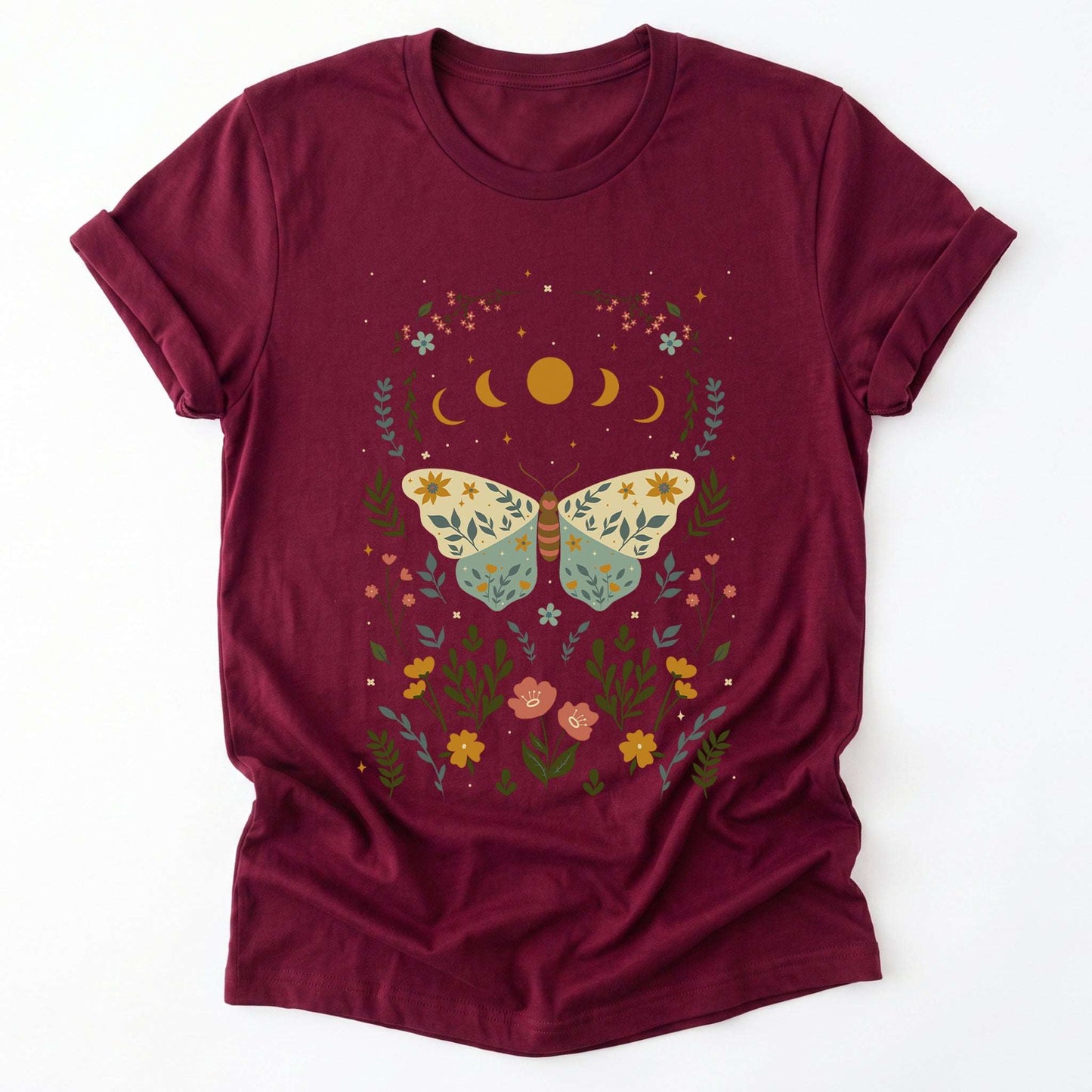Boho Floral Butterfly Classic T-Shirt