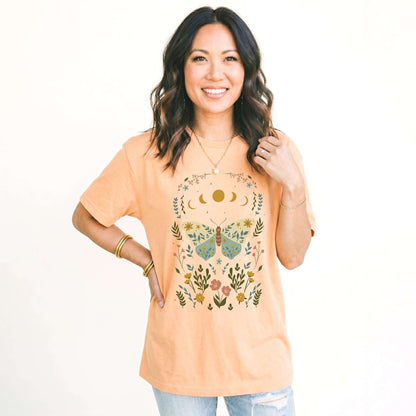 Boho Floral Butterfly Classic T-Shirt