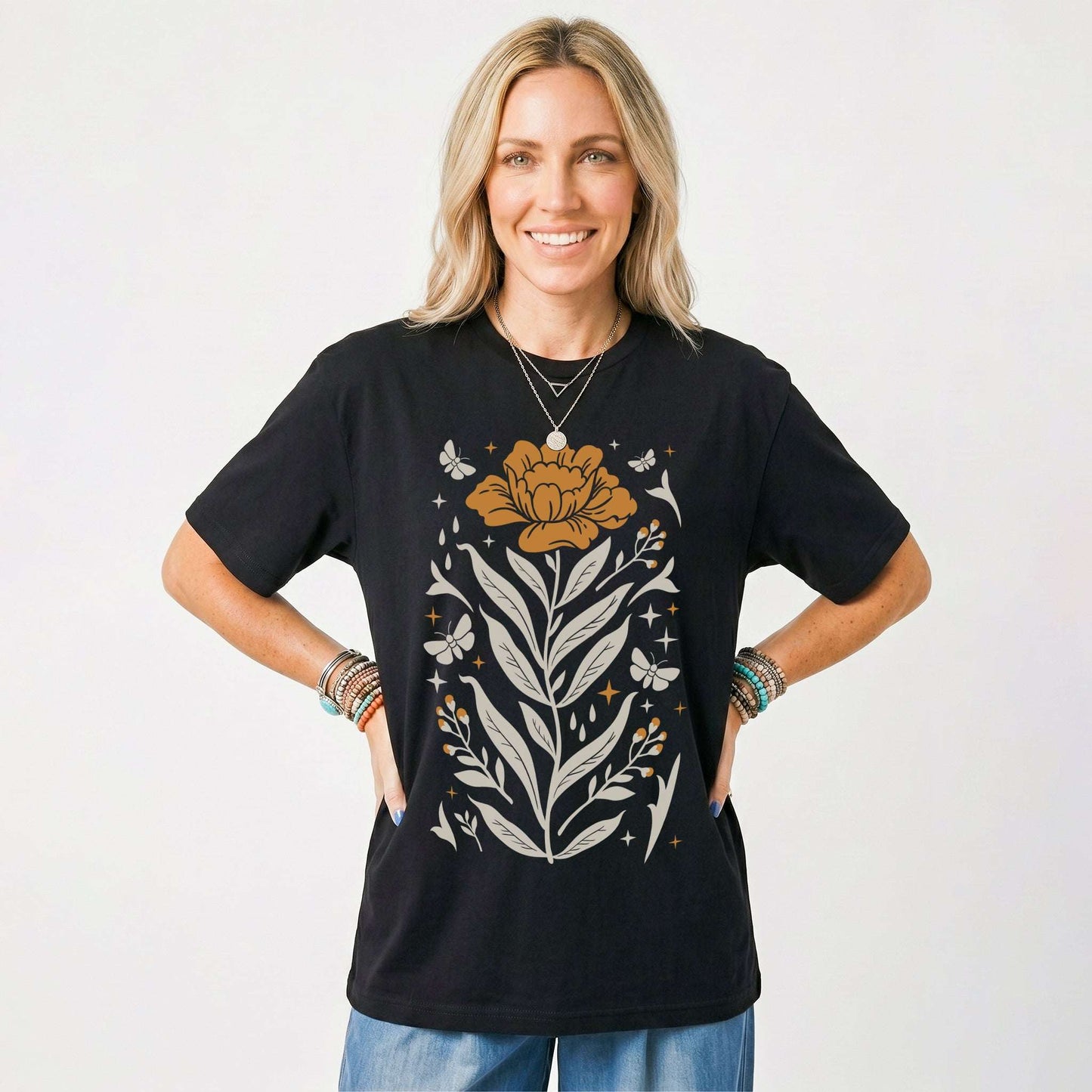 Boho Mystical Wildflowers Classic T-Shirt