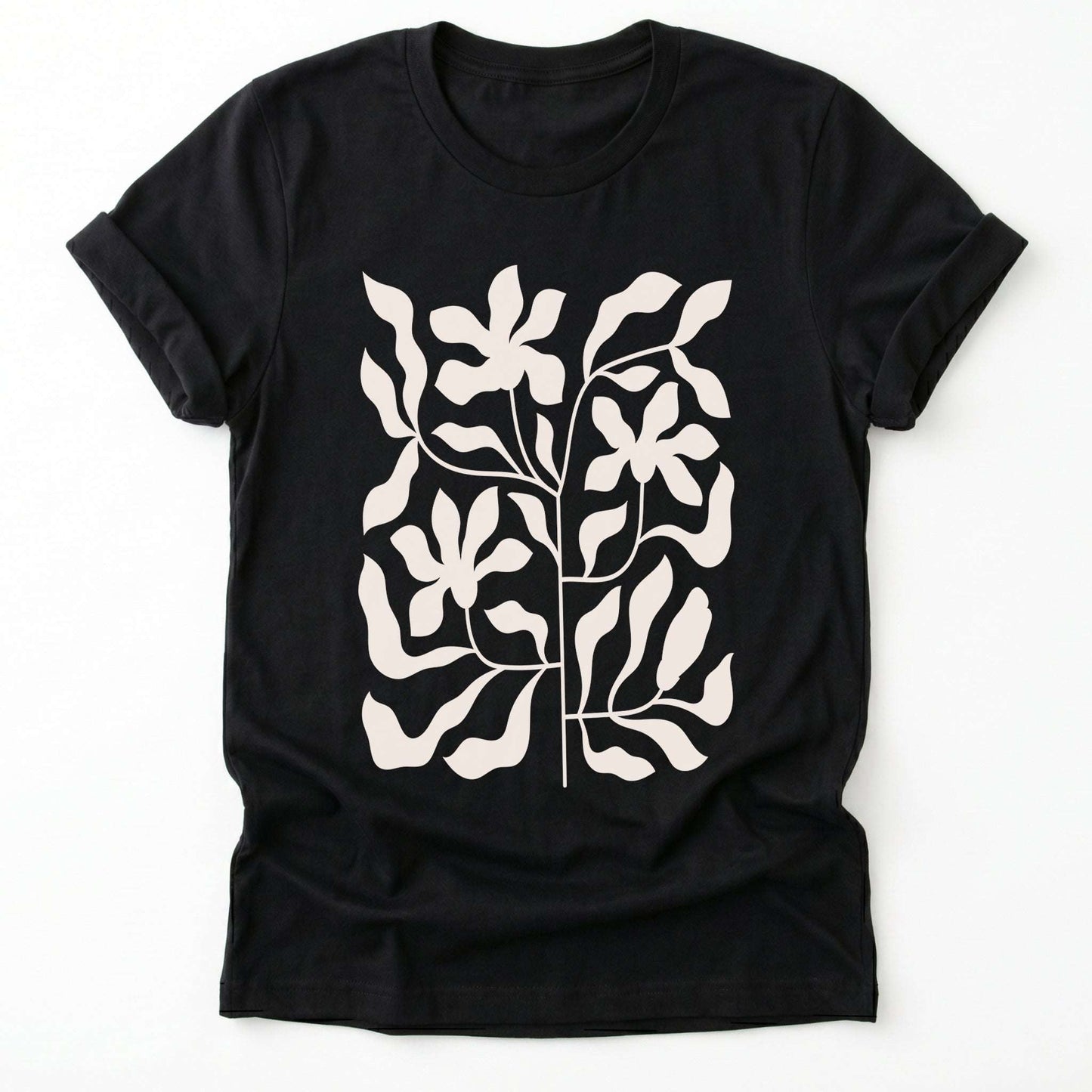 Minimalist Floral Print Classic T-Shirt