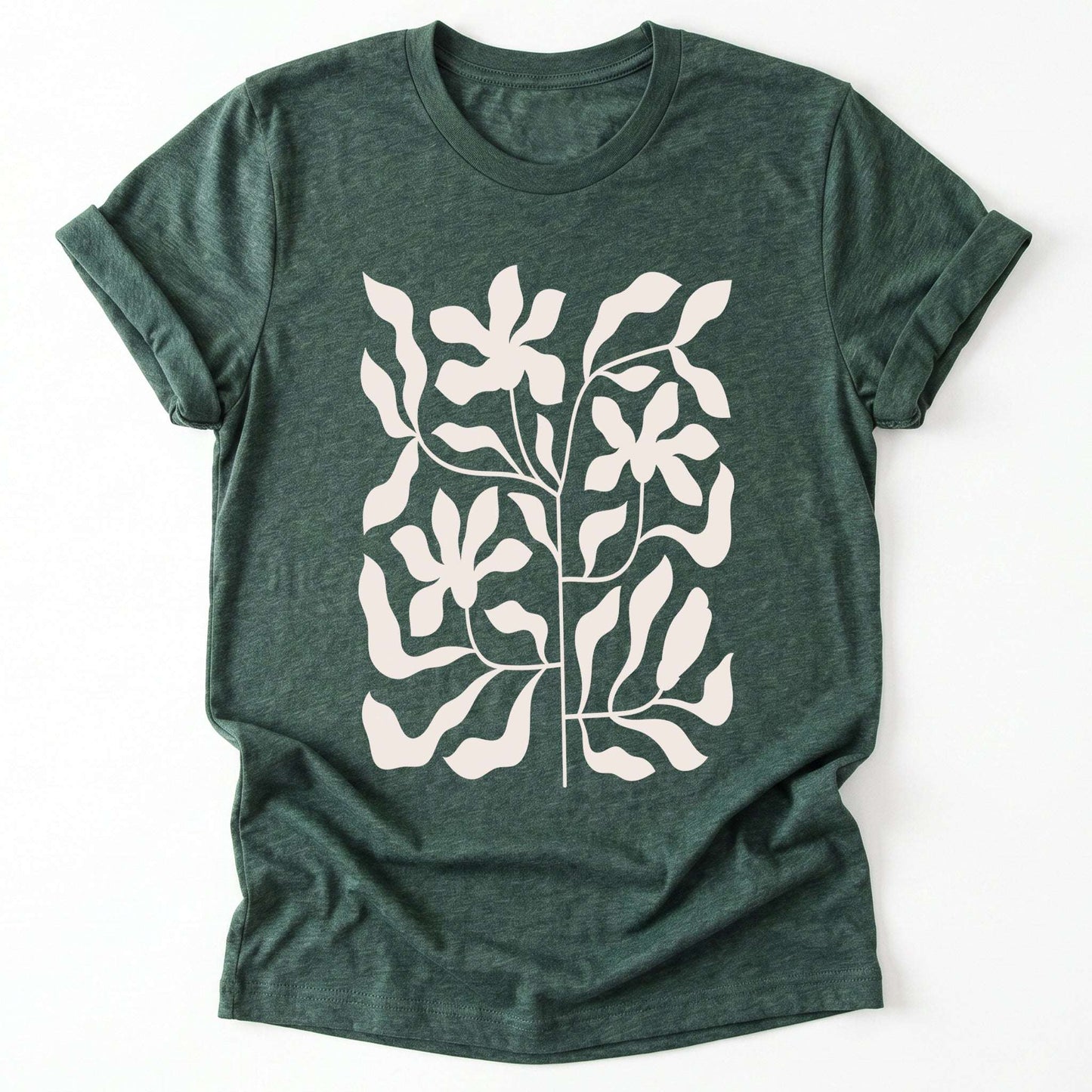 Minimalist Floral Print Classic T-Shirt