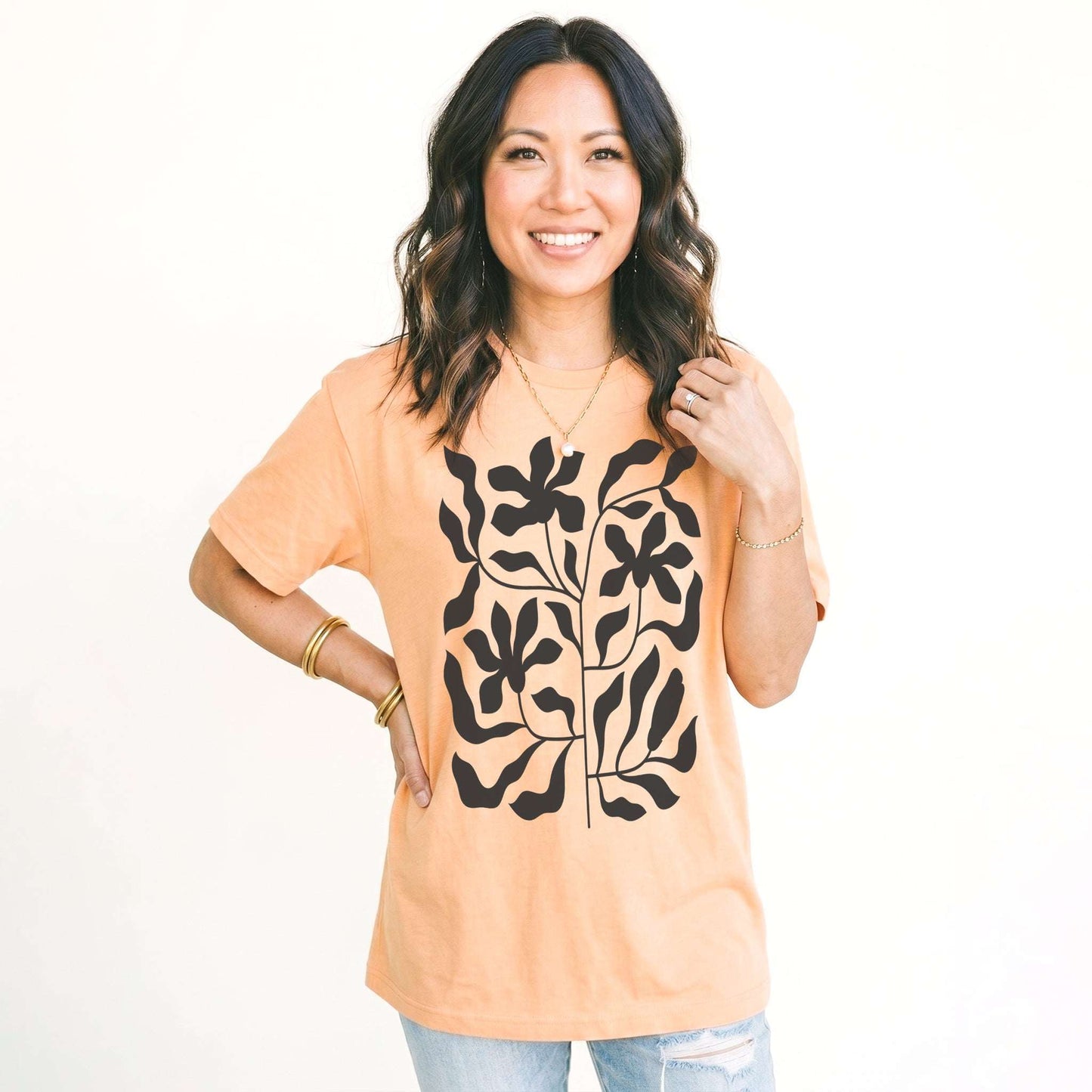 Minimalist Floral Print Classic T-Shirt
