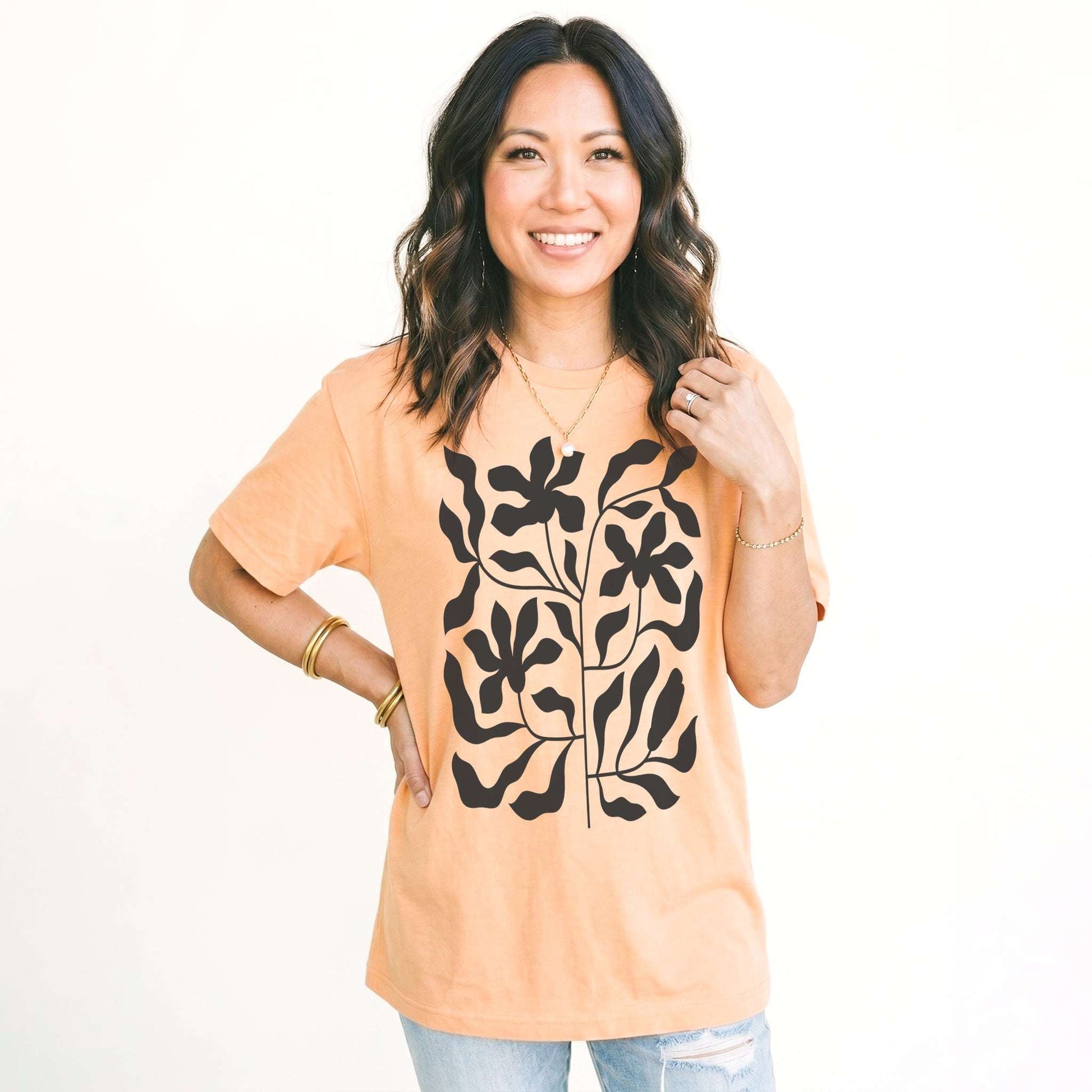 Minimalist Floral Print Classic T-Shirt