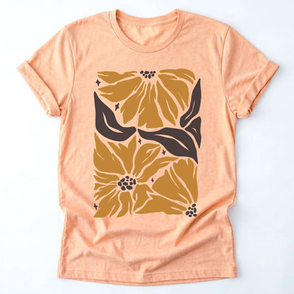 Abstract Retro Flowers Classic T-Shirt