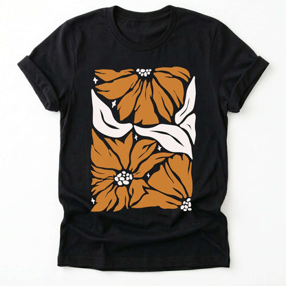Abstract Retro Flowers Classic T-Shirt