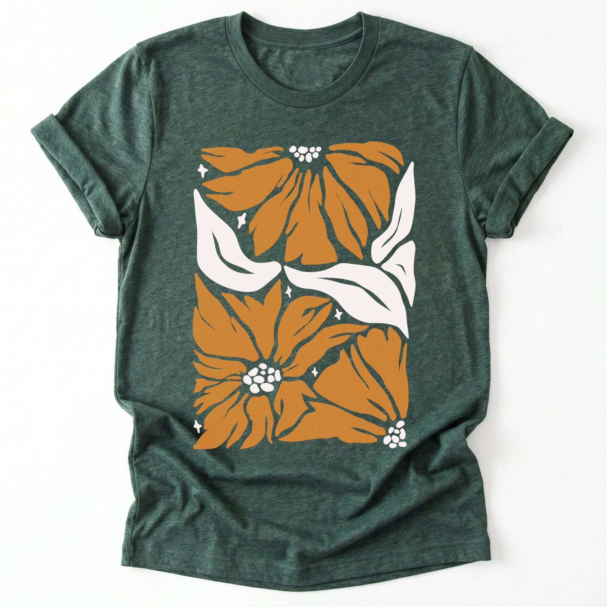 Abstract Retro Flowers Classic T-Shirt