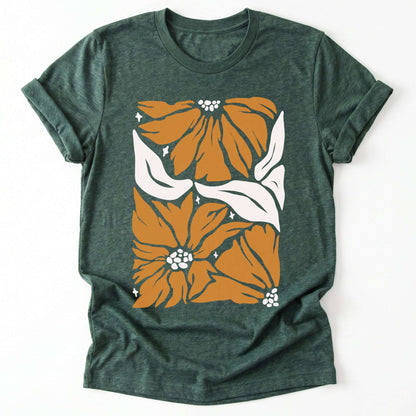 Abstract Retro Flowers Classic T-Shirt