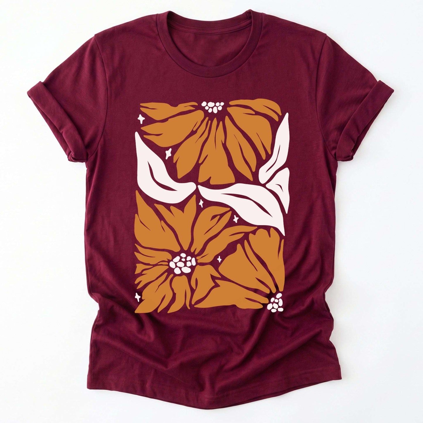 Abstract Retro Flowers Classic T-Shirt
