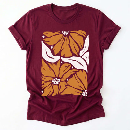 Abstract Retro Flowers Classic T-Shirt