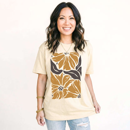 Abstract Retro Flowers Classic T-Shirt