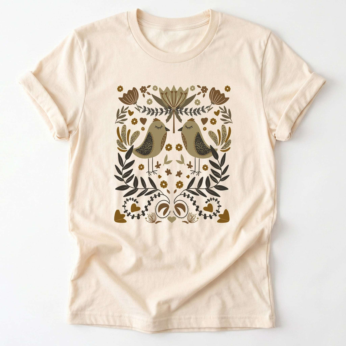 Folk Birds & Blooms Classic T-Shirt