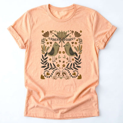 Folk Birds & Blooms Classic T-Shirt