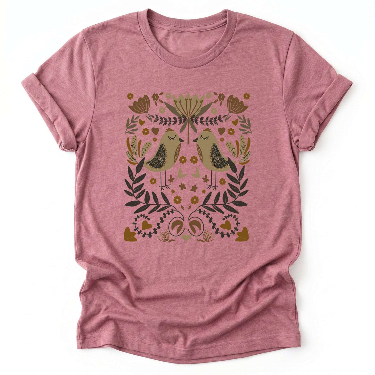 Folk Birds & Blooms Classic T-Shirt