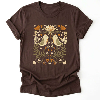 Folk Birds & Blooms Classic T-Shirt