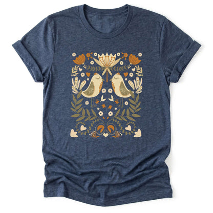 Folk Birds & Blooms Classic T-Shirt