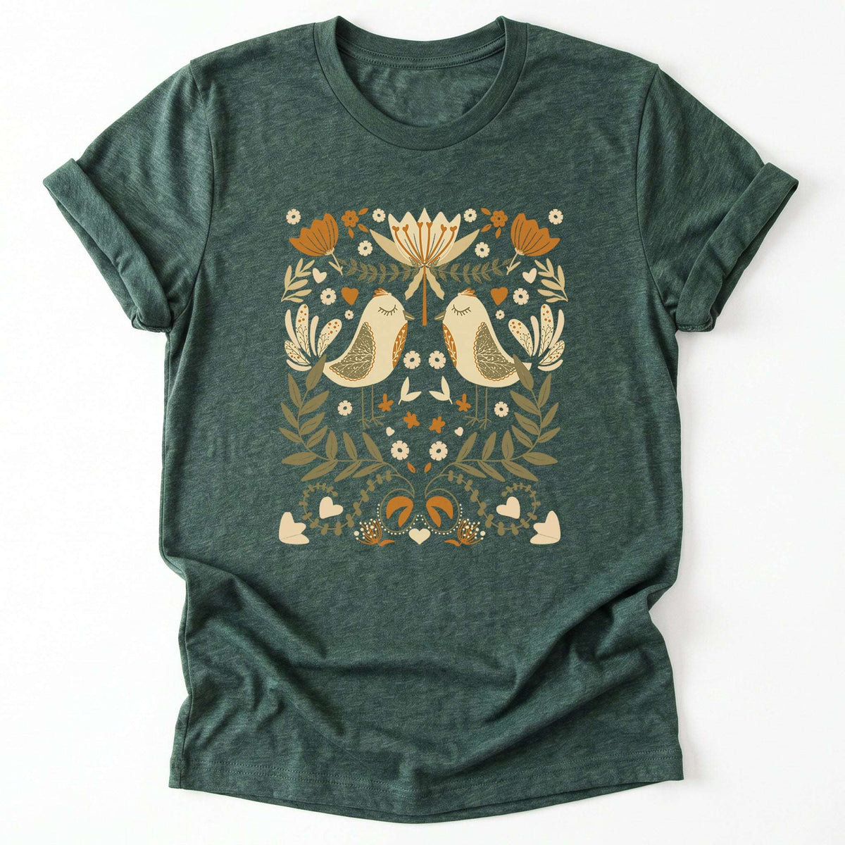 Folk Birds & Blooms Classic T-Shirt