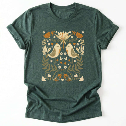 Folk Birds & Blooms Classic T-Shirt