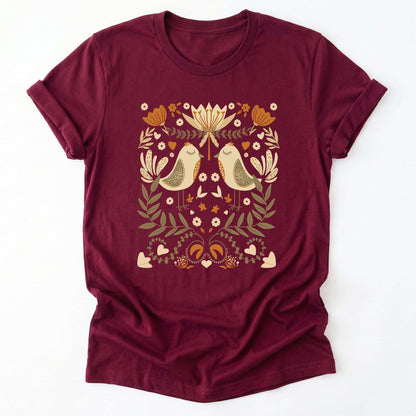 Folk Birds & Blooms Classic T-Shirt