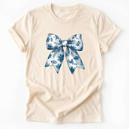 Coquette Bow Blue Flowers Classic T-Shirt