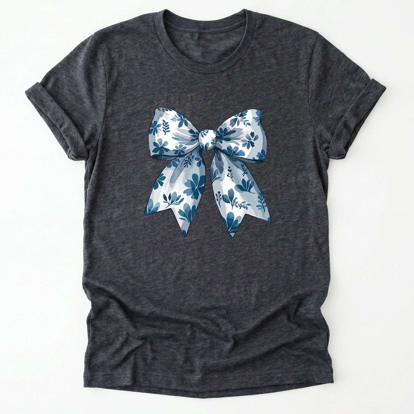 Coquette Bow Blue Flowers Classic T-Shirt