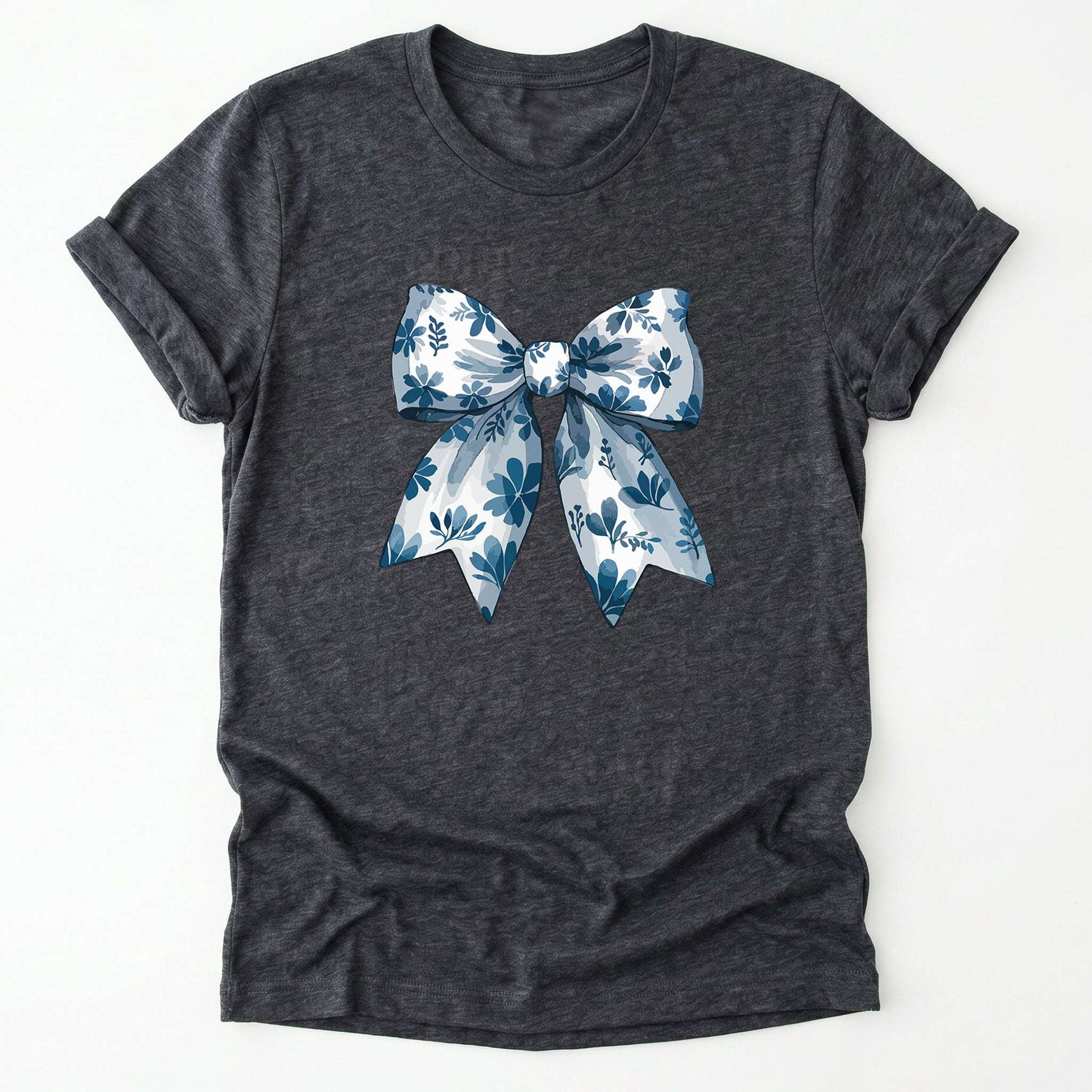 Coquette Bow Blue Flowers Classic T-Shirt