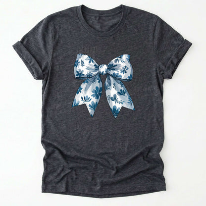 Coquette Bow Blue Flowers Classic T-Shirt
