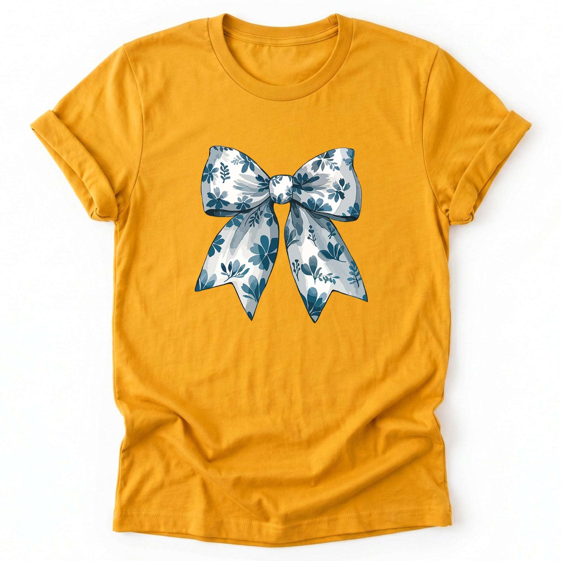 Coquette Bow Blue Flowers Classic T-Shirt