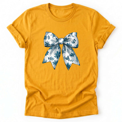 Coquette Bow Blue Flowers Classic T-Shirt