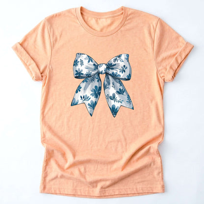 Coquette Bow Blue Flowers Classic T-Shirt