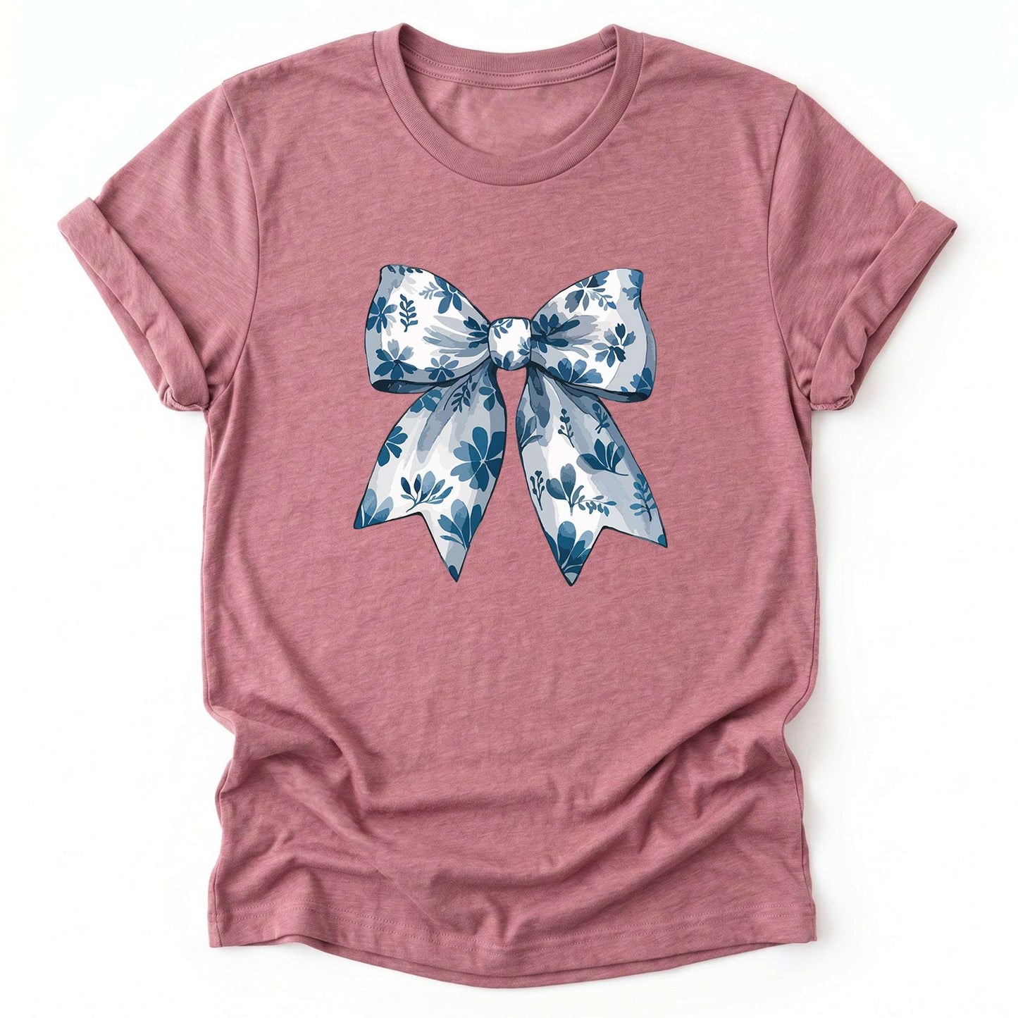 Coquette Bow Blue Flowers Classic T-Shirt