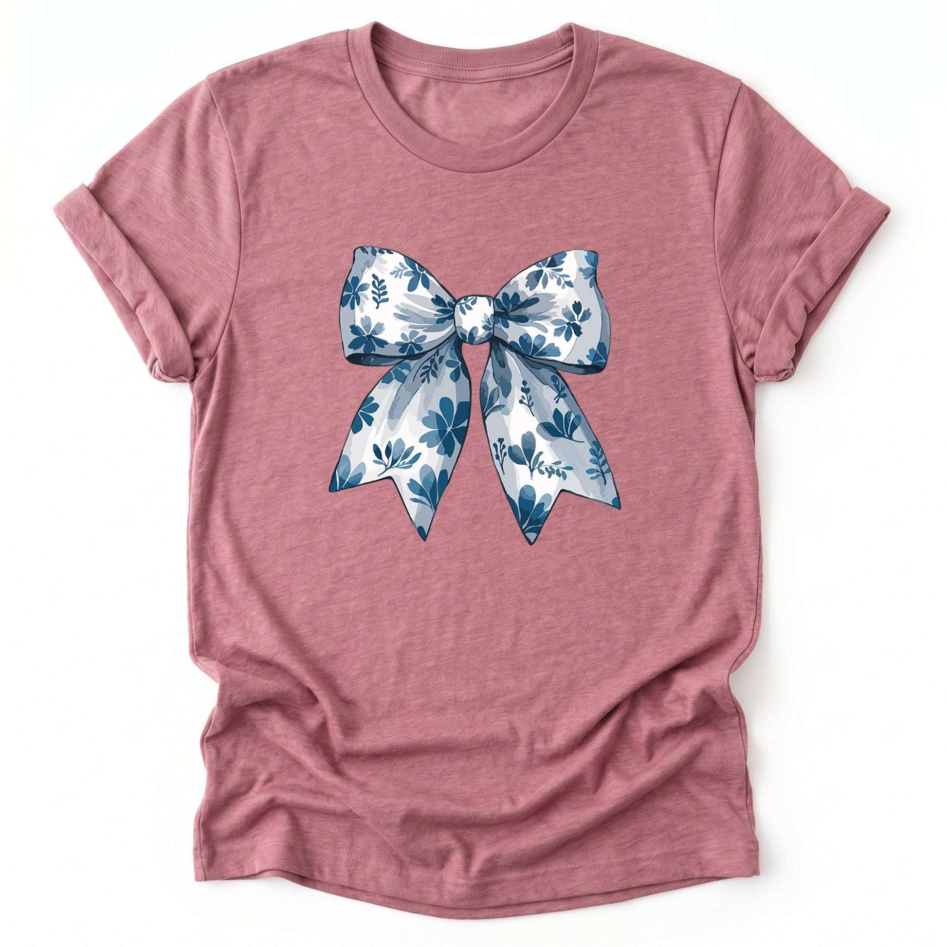 Coquette Bow Blue Flowers Classic T-Shirt