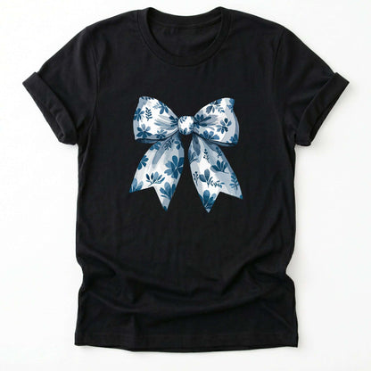 Coquette Bow Blue Flowers Classic T-Shirt