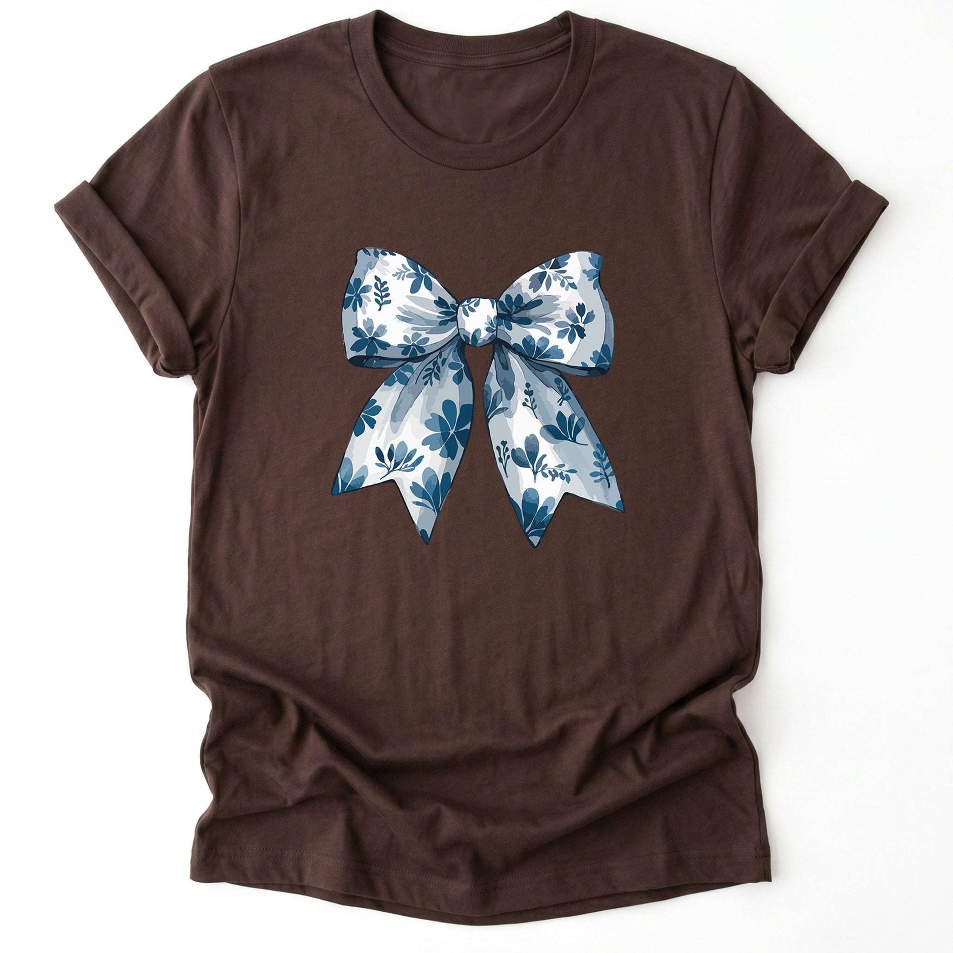 Coquette Bow Blue Flowers Classic T-Shirt