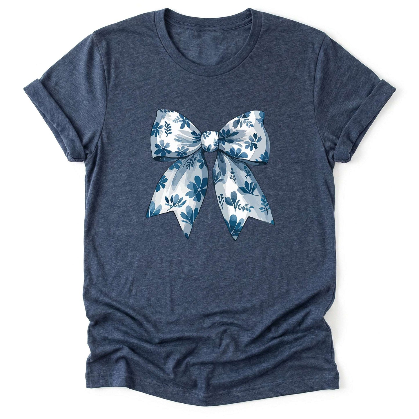Coquette Bow Blue Flowers Classic T-Shirt