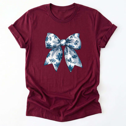 Coquette Bow Blue Flowers Classic T-Shirt